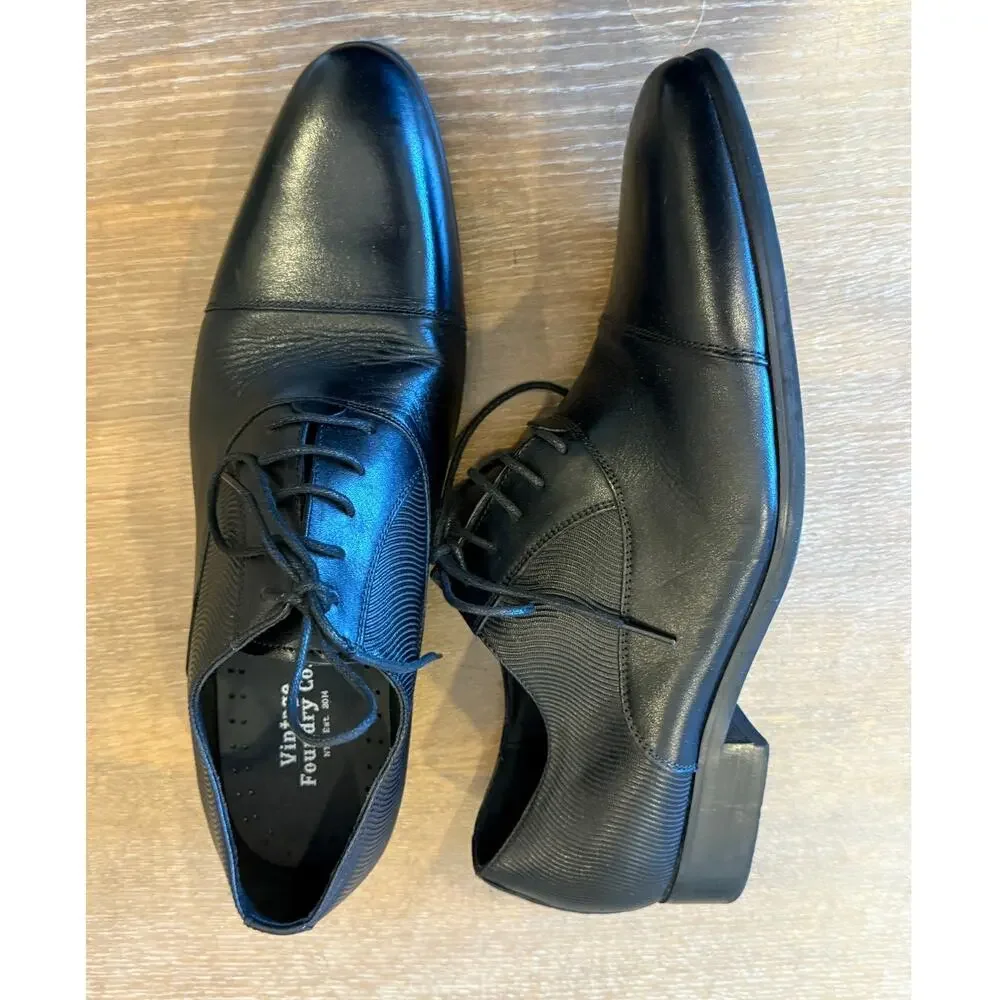 Vintage Foundry Co Black Leather Lace Up Oxford Dress Shoes Men 11